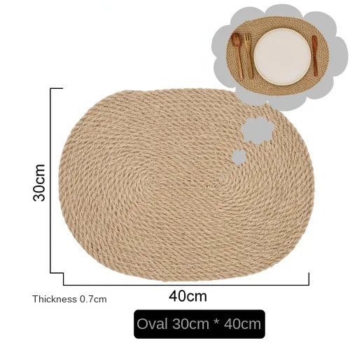 Japanese Style Linen Woven Heat Insulation Pad Household Anti-Scalding