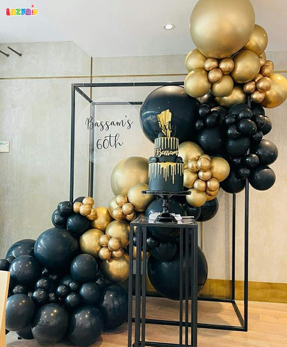 Amazon Hot Selling 5/12/18 Inch Black and Gold Latex Balloon New Year