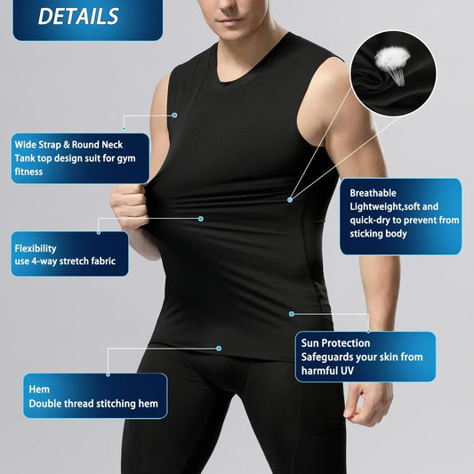 Compression Shirts Men Sleeveless Tank Top Slimming Undershirt Body Shaper