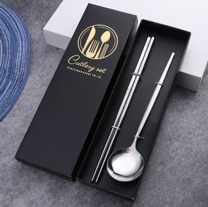 Luxury 18/10  Matte Black Gold Plated Stainless Steel Flatware Cutlery Set