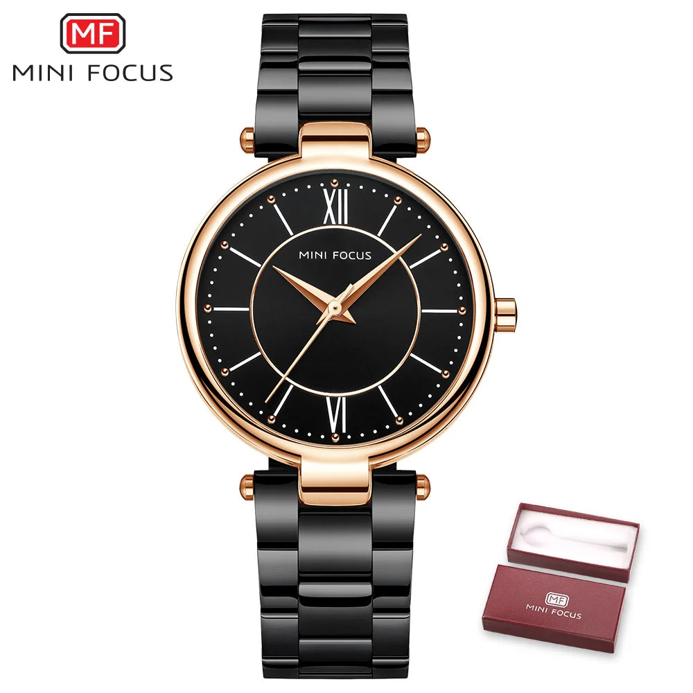 MINI FOCUS Women Watches Waterproof Blue Stainless Steel Brand Luxury Fashion