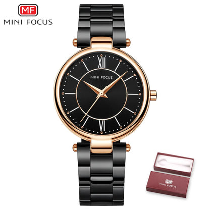 MINI FOCUS Women Watches Waterproof Blue Stainless Steel Brand Luxury Fashion