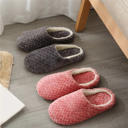 Women Indoor Slippers Warm Plush Lovers Home Slipper Anti Slip Autumn Winter