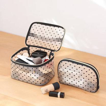 Portable Cosmetic Bag for Women Multifunctional Fine Mesh Toiletries Storage