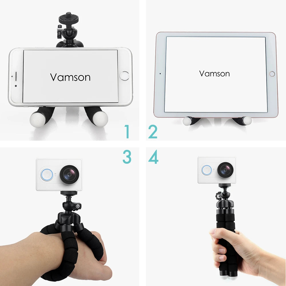 Vamson Mini Tripod for Phone Flexible Leg Gorillapod Octopus Tripod Mobile