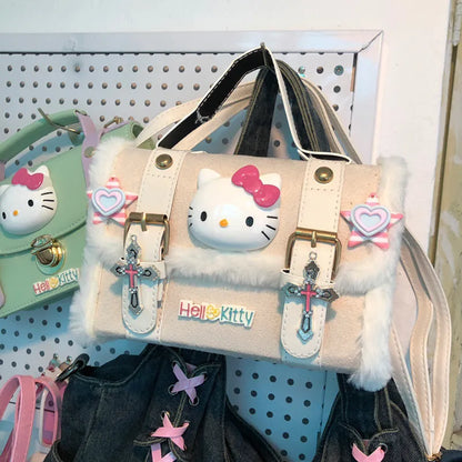 Bags for Women Sanrio Cute Hello Kitty Bag Pink Girl Plush Women'S Handbag