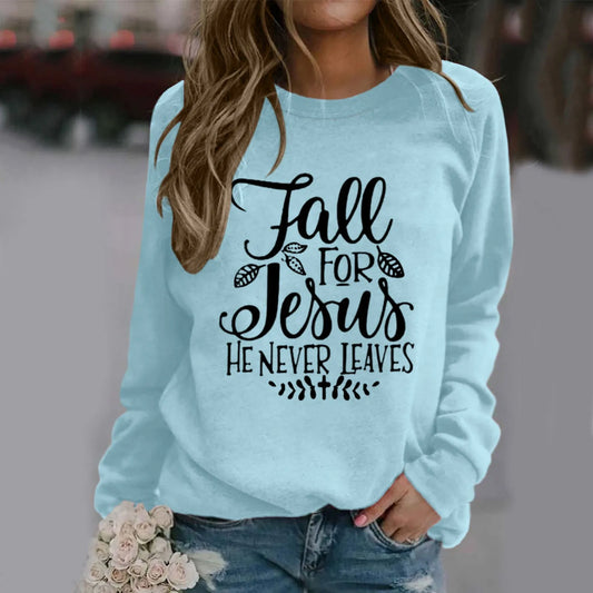 Ladies Pullovers Fashion Letter Printing Sweatshirts Women Round Neck