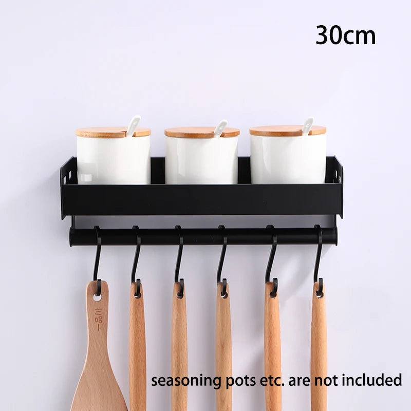 Wall-Mount Spice Racks Utensil Spoon Hanger Hook Kitchen Gadgets Accessories