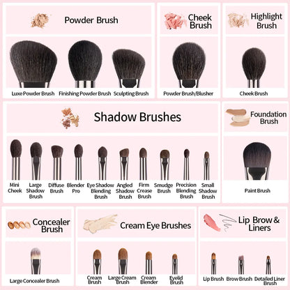 OVW Natural Makeup Brushes Set Eyeshadow Make Up Brush Kit for Makeup