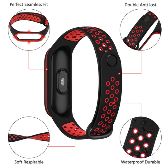 Strap for Xiaomi Mi Band 6 5 Silicone Anti-Sweat Replacement Wrist Strap