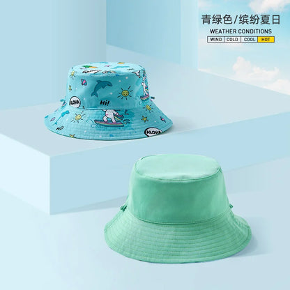 Children's Hat Double-Sided Fisherman Hats Summer Sunscreen Cap Boys