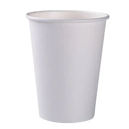 100pcs/Pack White Paper Cups With Lid Disposable Coffee Cup