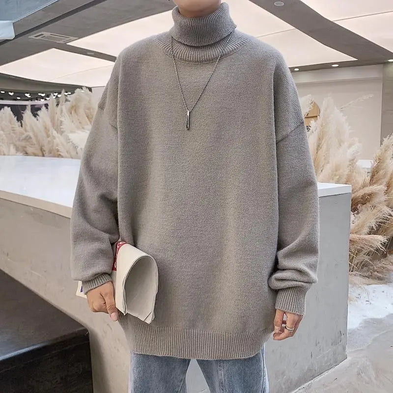 Knitted Warm Sweater Turtleneck Sweater Loose Casual Pullovers