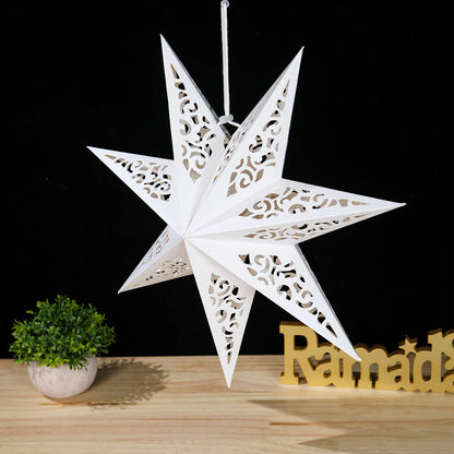 30-75cm Hollow Star Hanging Pendant Eid Mubarak Christmas Decoration 2024