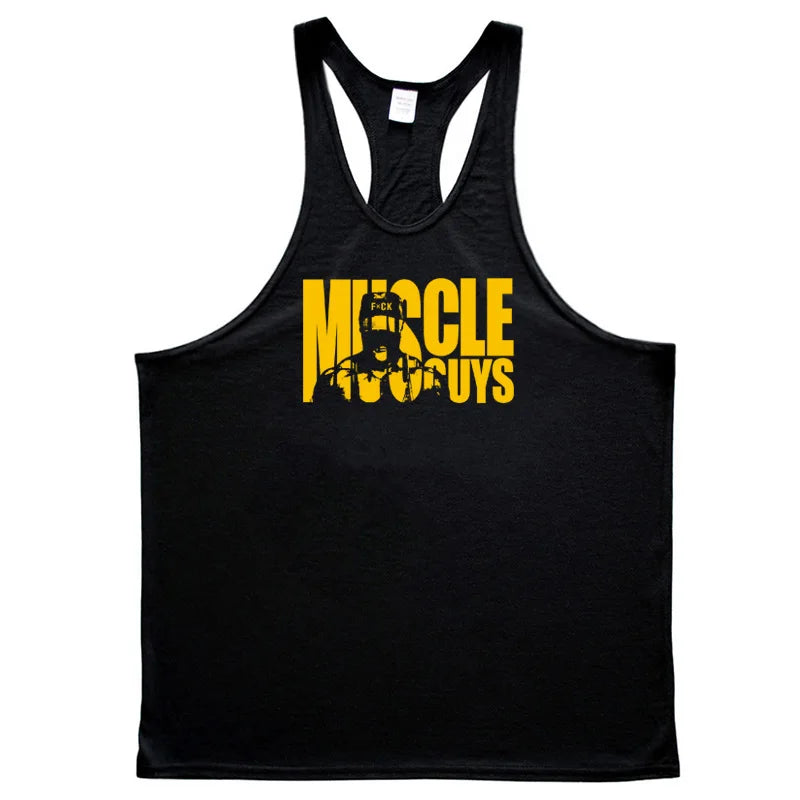 MACHINEFITNESS Summer Bodybuilding Muscle Vest Fitness Brand Tank Tops Men