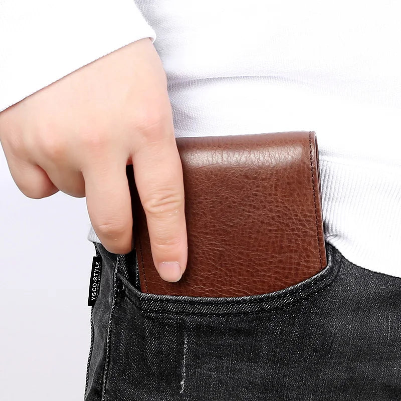 Hot Sales High Quality Genuine Leather Bifold Classic Man Leather Wallet