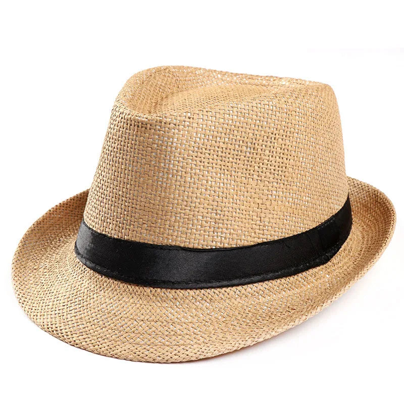 Fashion Men Straw Hat for Women Summer Trendy Beach Sun Hats Solid Color