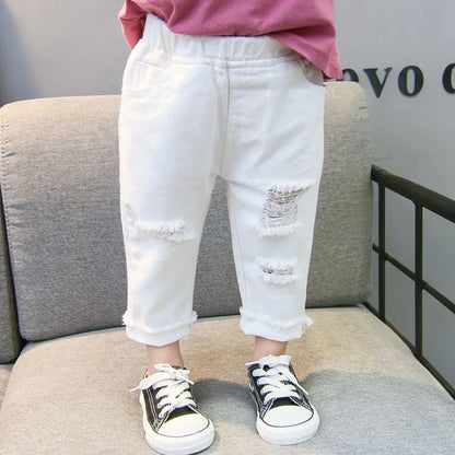 Jeans Girl Toddler Boys Girls Ripped Jeans Pants Spring Autumn Jeans for Kids