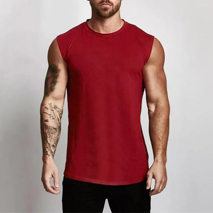 Cotton Gym Clothing Mens Workout Sleeveless Shirt Bodybuilding Tank Top Fitness