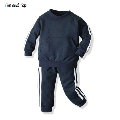 Top and Top Fashion Baby Kids Boys Girls Clothes Set Pullover Sweatshirt