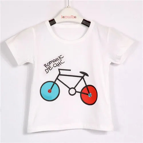 Sport Baby Girls Boys T-Shirt Short Sleeve Bicycle Pattern T-Shirts for Boys