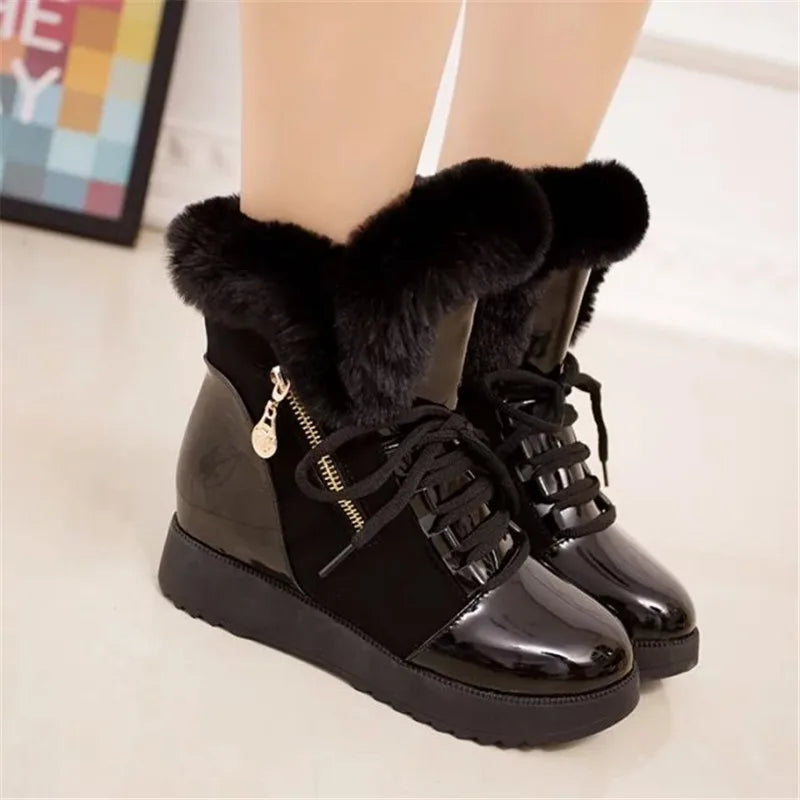 Women Boots Platform Winter Shoes Women Snow Boots With Thick Fur