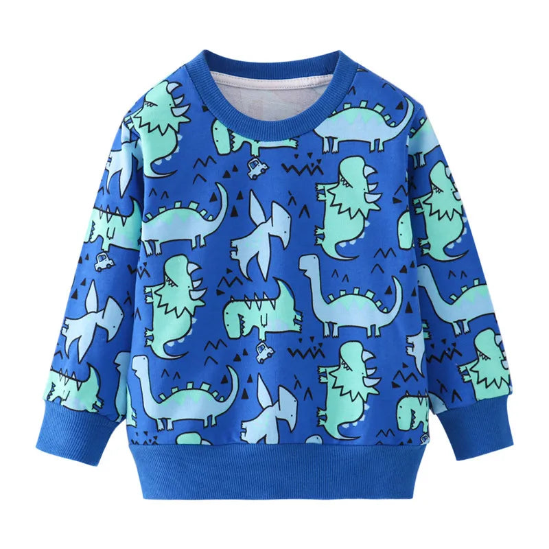 Children Sweatshirts Cotton Dinosaurs Boys Girls Tees Tops New 2019 Autumn