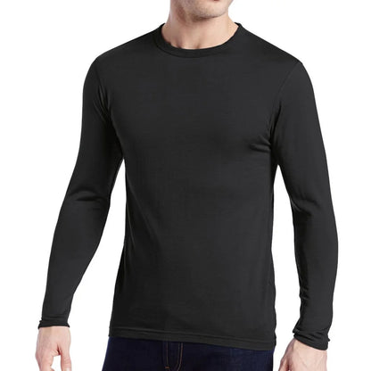 Men's 100% Pure Merino Wool Male Lightweight Base Layer Long Sleeves Warm Winter