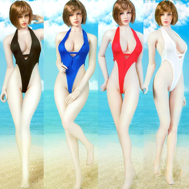 1/6 Scale Sexy Girl Bikini Women's Open Chest One-Piece Swimsuit