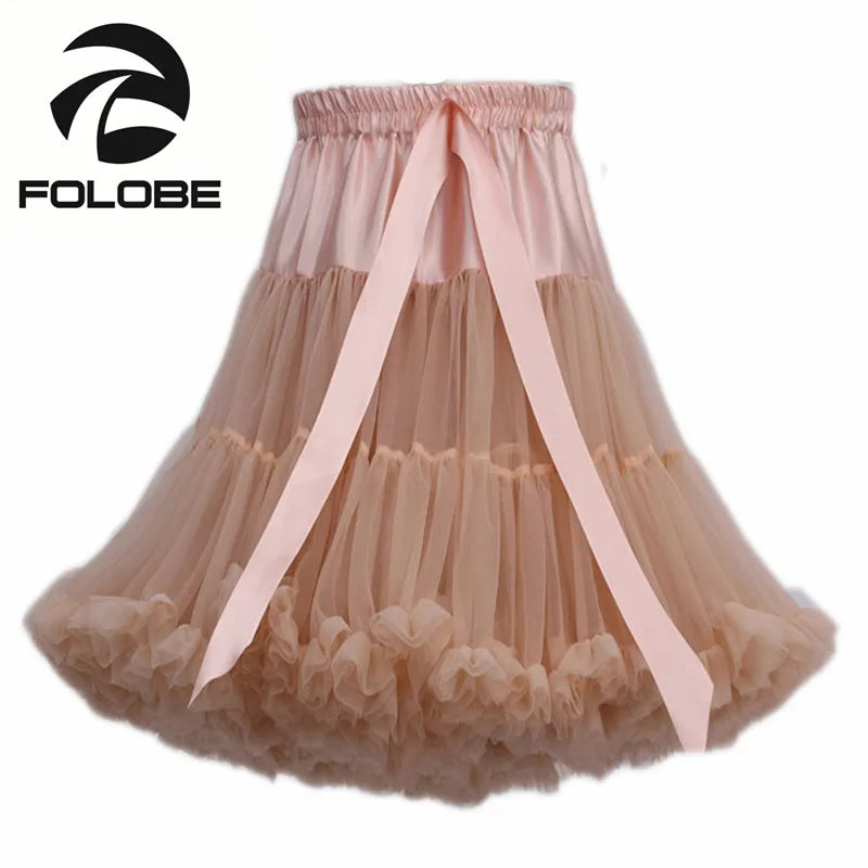 Net Yarn Tutu Skirt Boneless Petticoat Multi Color Fluffy 55cm Soft Tutu Skirts