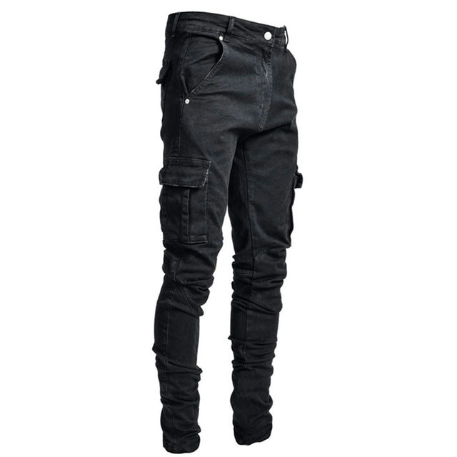 Men's High Plus Size Pants & Jeans Skinny Denim Pants Black Blue Mens Jeans