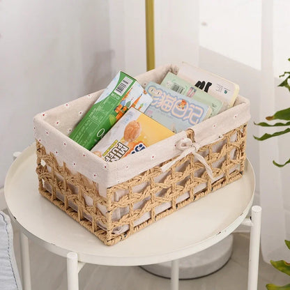 Handmade Storag Basket Woven Storage Baskets Desktop Sundries Organize