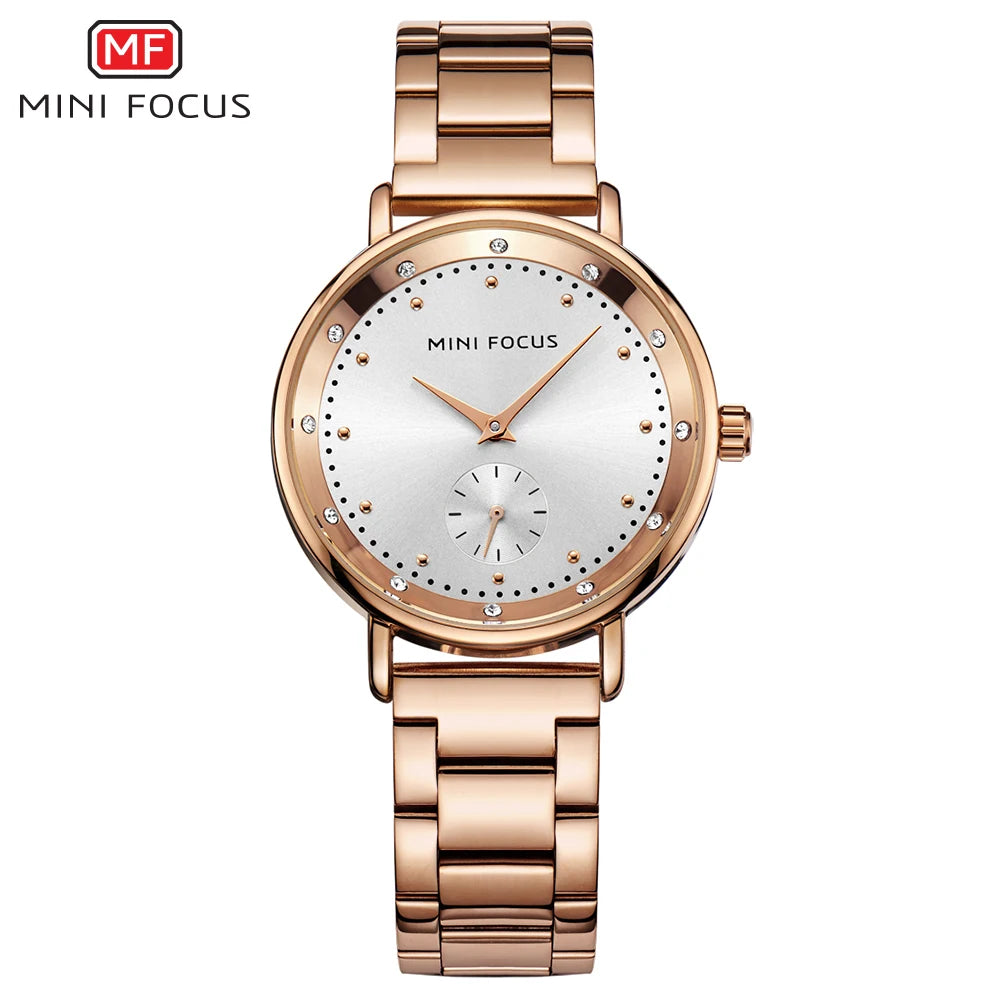 MINI FOCUS Rose Gold Watch Women Quartz Watches Ladies Top Brand