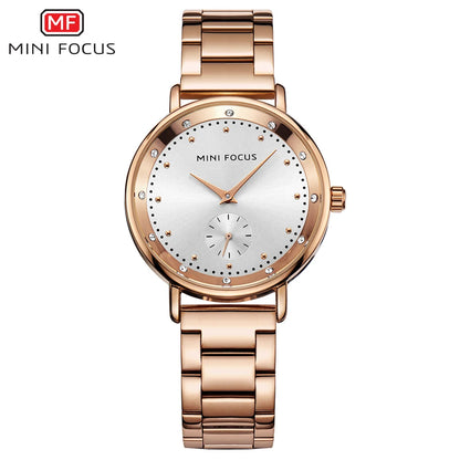 MINI FOCUS Rose Gold Watch Women Quartz Watches Ladies Top Brand