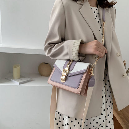 Luxury Designer Contrast Color  Ladies Shoulder Bag Women Small Square Handbags