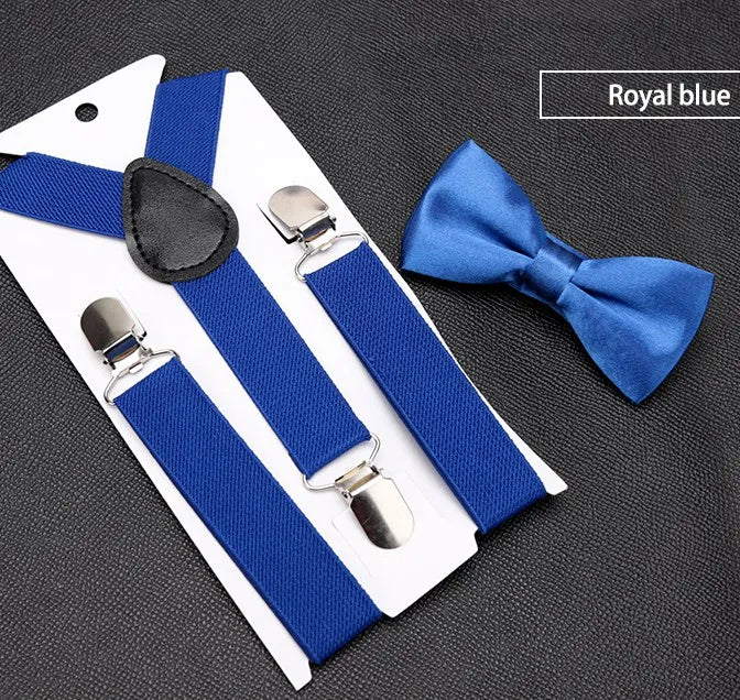 Kids Suspenders With Bowtie Fashion Children Bow Tie Set Boys Suspenders