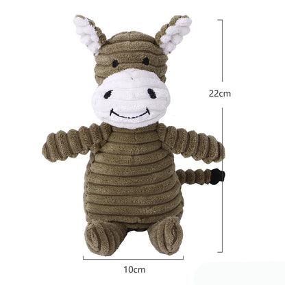 Plush Dog Toys Corduroy for Small Medium Dogs Animal Dog Squeaky Toy