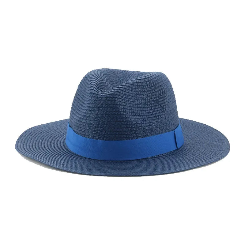 Hats for Women Bucket Sun Hats Ribbon Band Men Hat Straw Summer Panama Formal