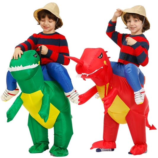 Kids Child Dinosaur Inflatable Costume Anime Mascot Dress Suit Halloween Purim