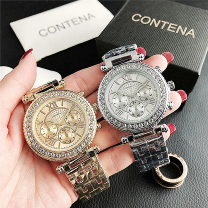 Reloj Mujer Rose Gold Women's Watch Fashion Rhinestone Women Quartz Wrist Watch