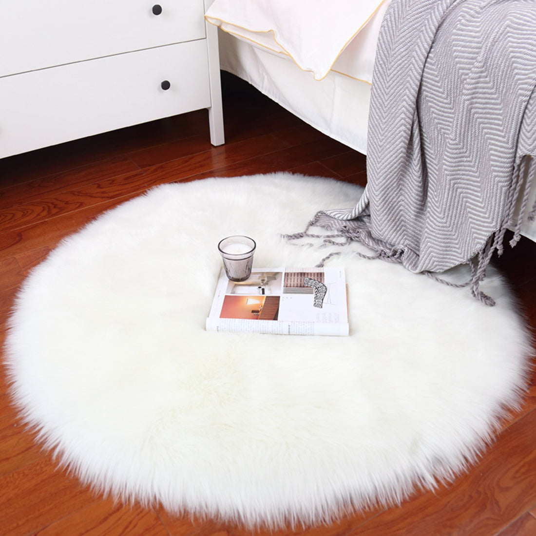 Shag Soft Rug Polyester Doormat 1.97'*1.97' Inch Shaggy Area Rug for Bedroom