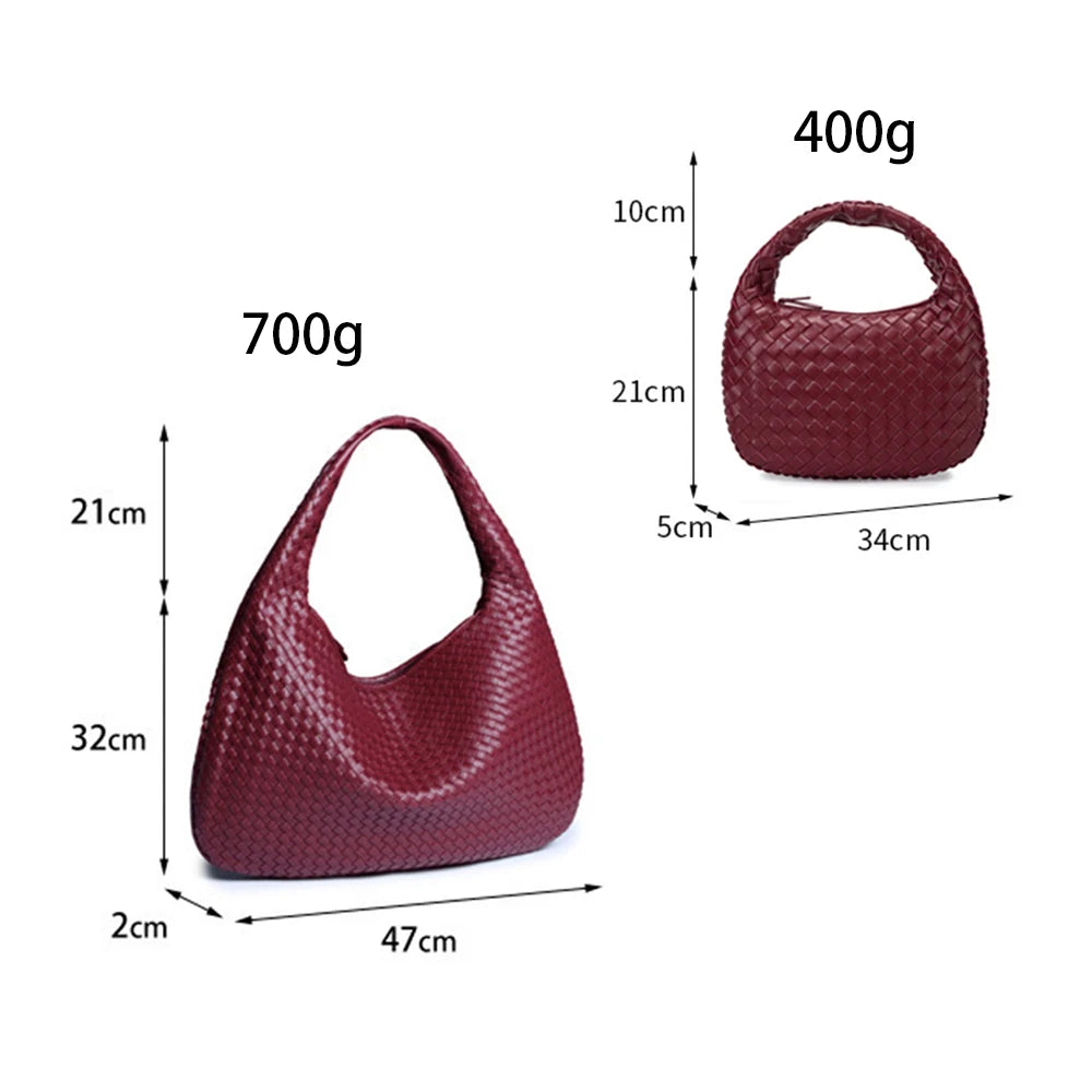 Dropshipping Woven Bag Vegan Leather Hobo Handbags for Women Top-Handle