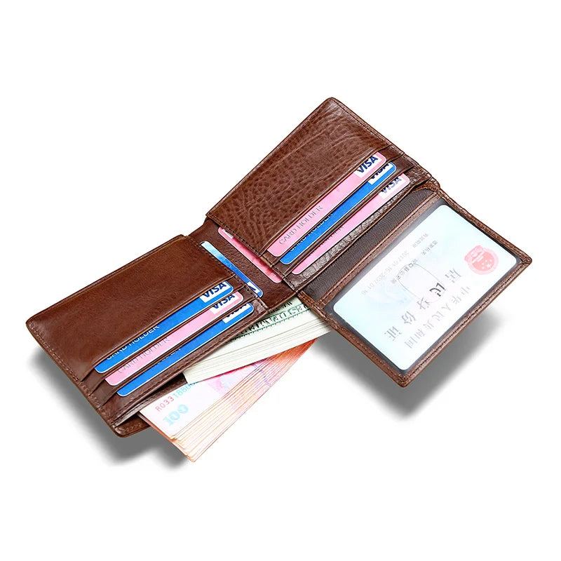 Hot Sales High Quality Genuine Leather Bifold Classic Man Leather Wallet