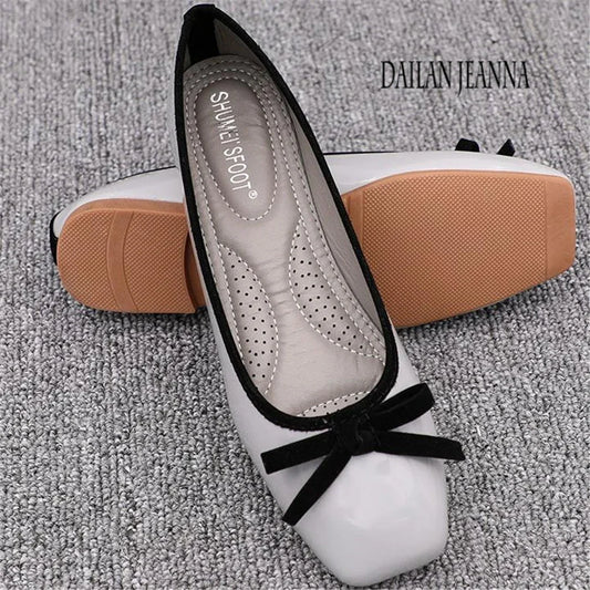 Fashion 2023 New Square Square Flat Bottom With  Version of Single Shoes