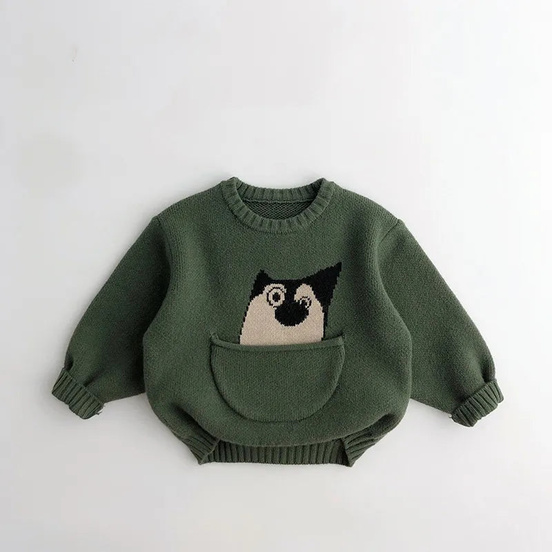 MILANCEL Kids Baby Clothes Sweaters Pullover Cartoon Boys Girls Knitwear Korean