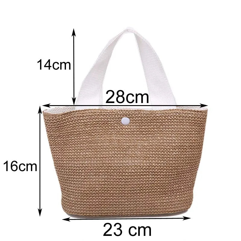 Fashion Ladies Straw Woven Handbag Women Summer Holiday Beach Casual Totes