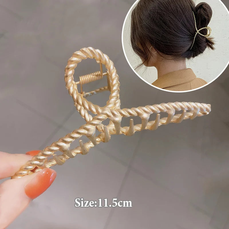 Women Geometric Hair Claw Girls Clamps Fashion Metal Hair Crab Cross