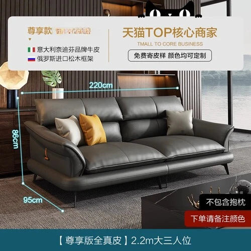 Relaxing Simple Fancy Sofas Living Room Nordic Leather Recliner Puffs Sofa