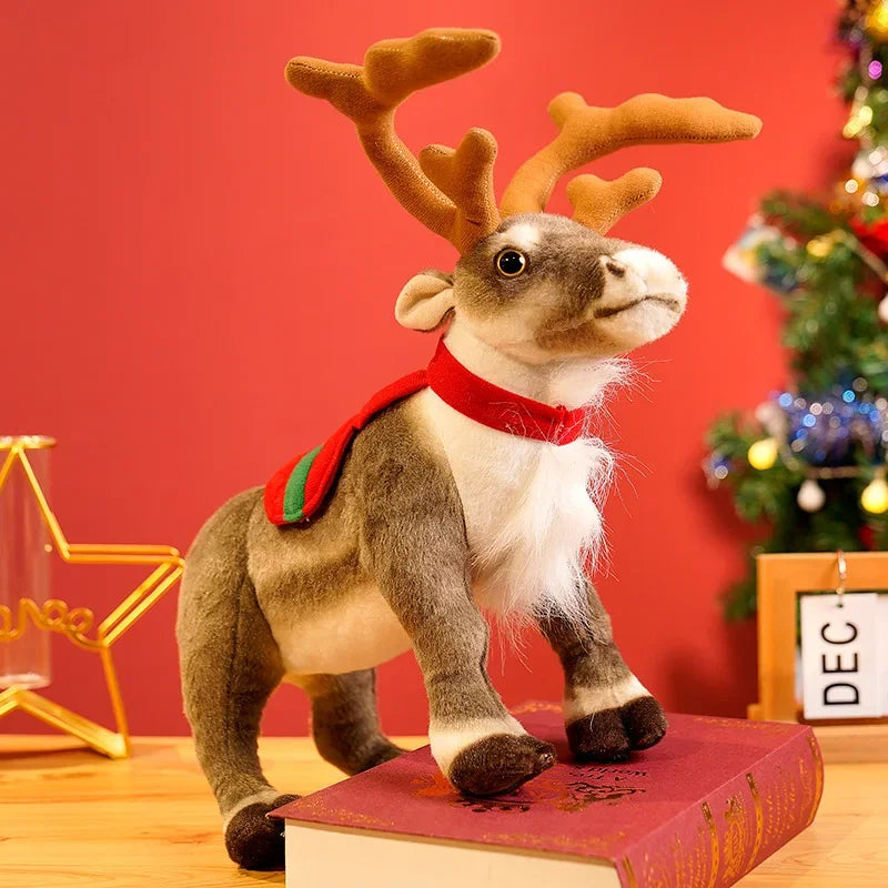 Real-Life Reindeer Plush Toy Christmas Deer Plush Doll Simulation Elk Soft Toys