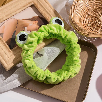 Funny Frog Makeup Headband Wide-Brimmed Elastic Hairbands Cute Girls Hair Bands